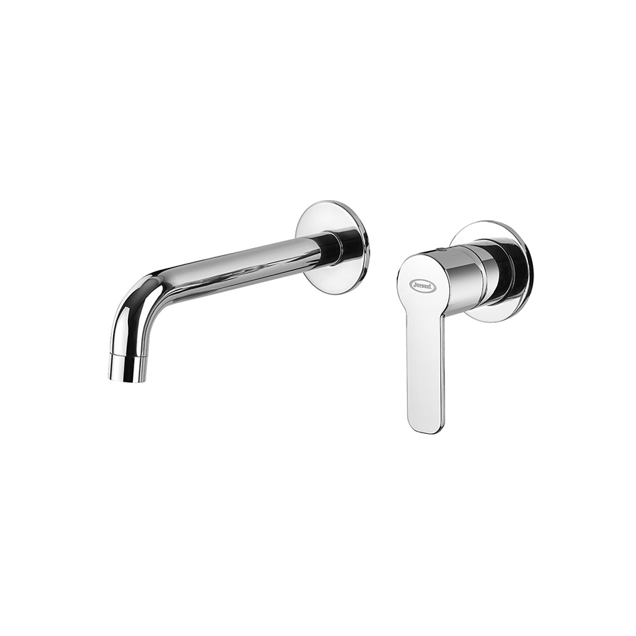 Single-lever wall mounted mixer without pop-up waste
