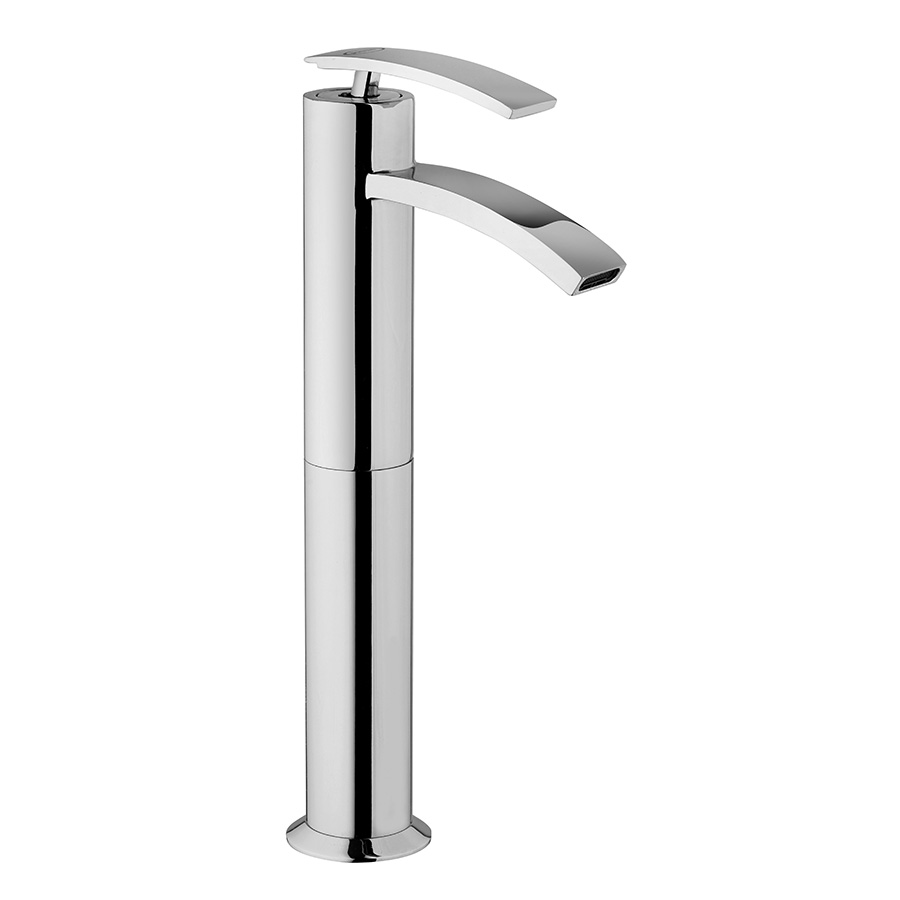 Single-lever basin mixer high model without pop-up waste
