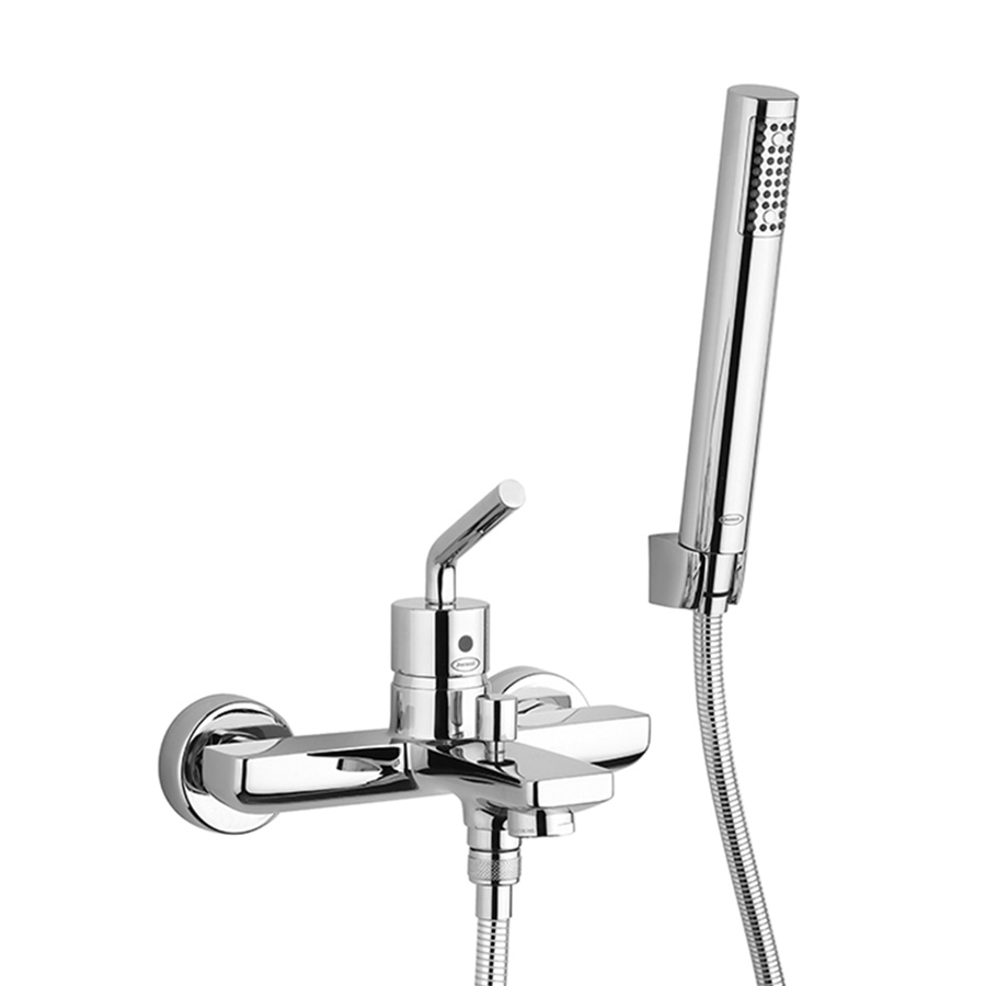 Single lever bath-shower mixer with fixed shower kit
