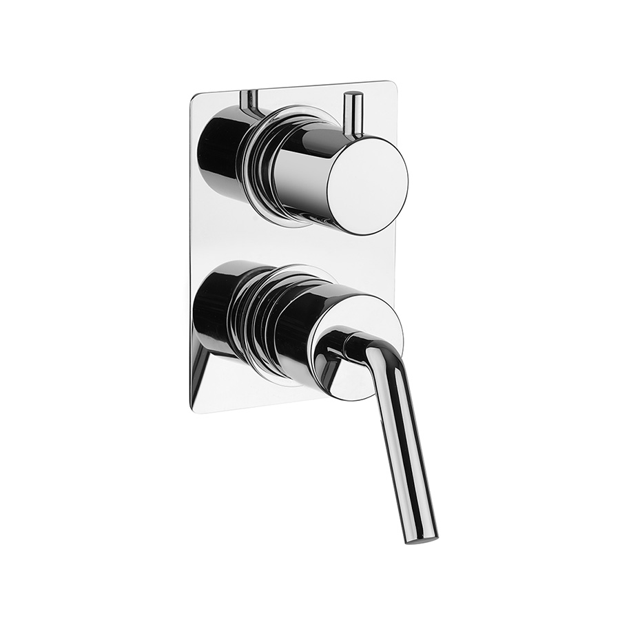 Built-in single-lever bath-shower mixer with 2-way rotary diverter valve
