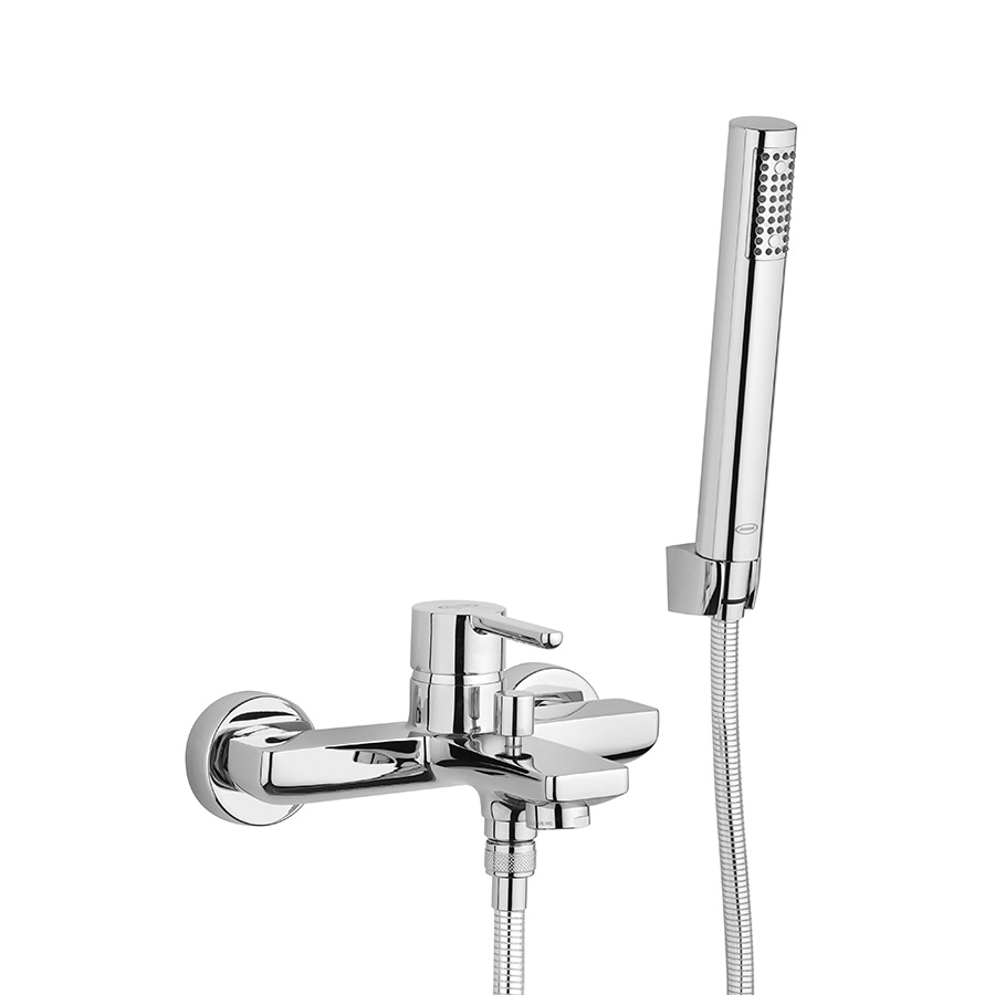 Single lever bath-shower mixer with fixed shower kit
