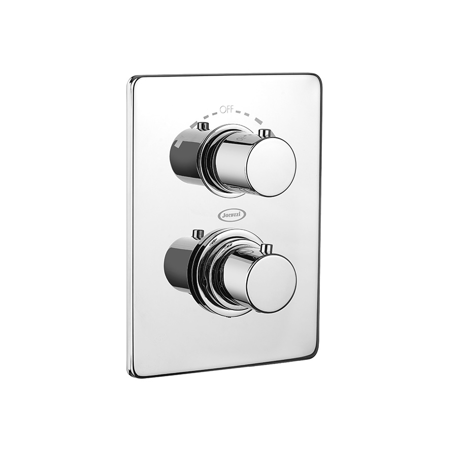 Built-in thermostatic shower mixer with stop valve and 2-way rotary diverter
