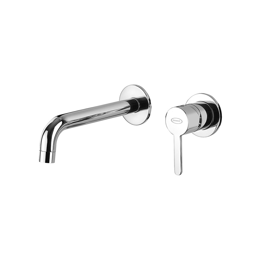 Single-lever wall mounted mixer without pop-up waste
