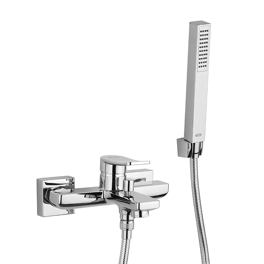 Single lever bath-shower mixer with fixed shower kit
