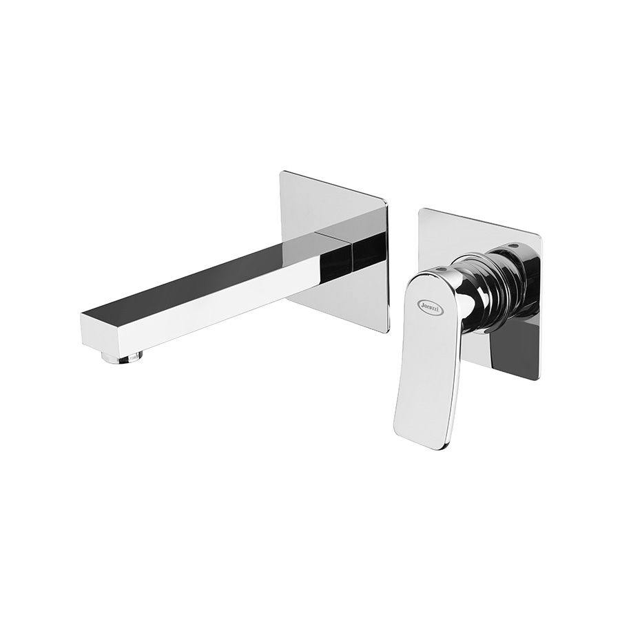 Single-lever wall mounted mixer without pop-up waste
