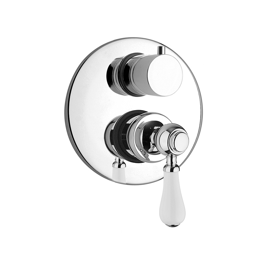 Built-in single-lever bath-shower mixer with 2-way rotary diverter valve
